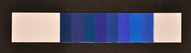 A blue wool card