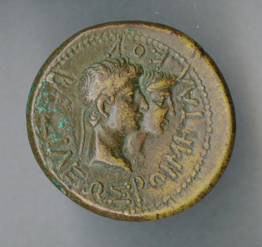Bronze Coin with Head of Augustus (Reverse)