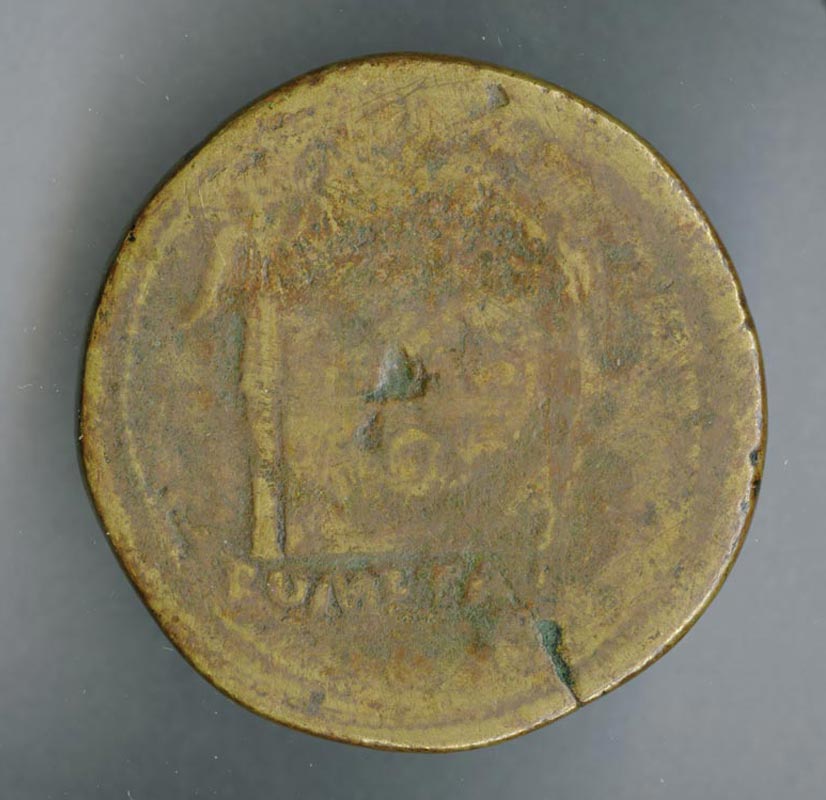 Bronze Sestertius with Head of Augustus (Obverse)