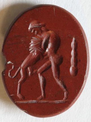 Stomach amulet: Heracles wrestling lion