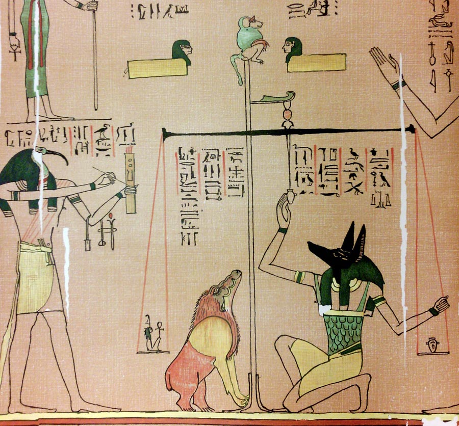 Anubis at the weighing of the heart