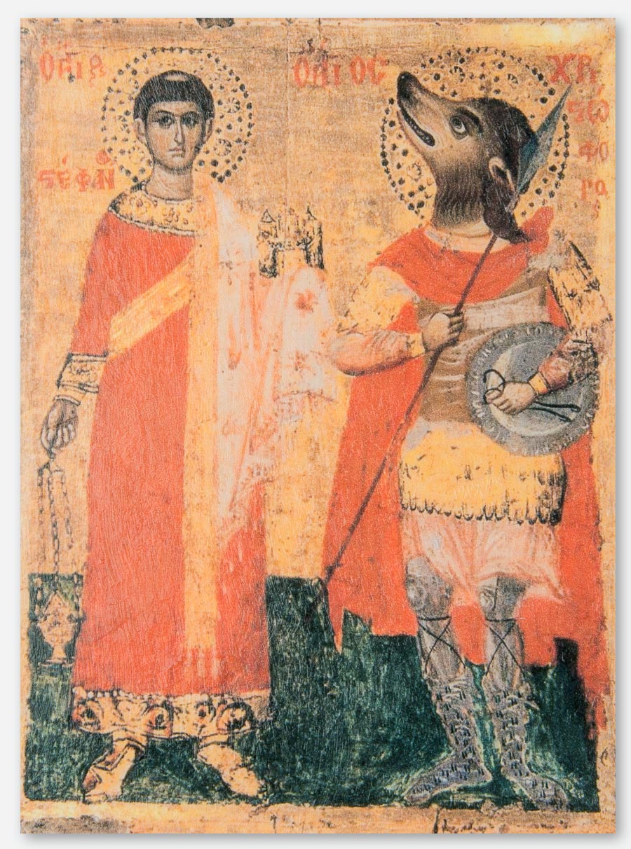 Byzatine icon of a dog-headed St. Christopher