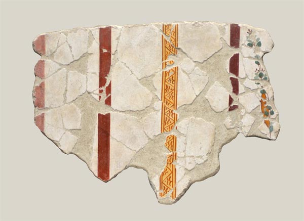 Fragment of ceiling painting parallel bands