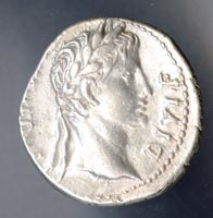 Silver Denarius with Head of Augustus