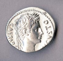 Silver Denarius with Head of Augustus