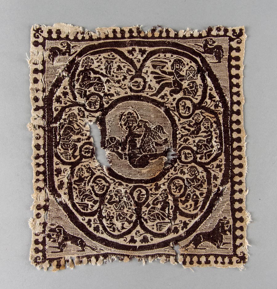 Textile fragment with Leda and the swan