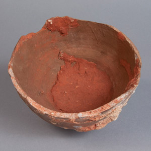 Bowl with red pigment