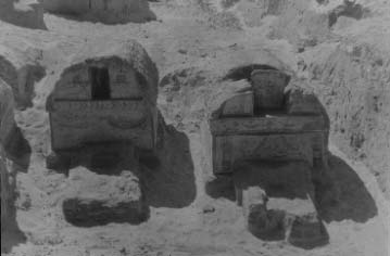 Tombs in situ at Terenouthis