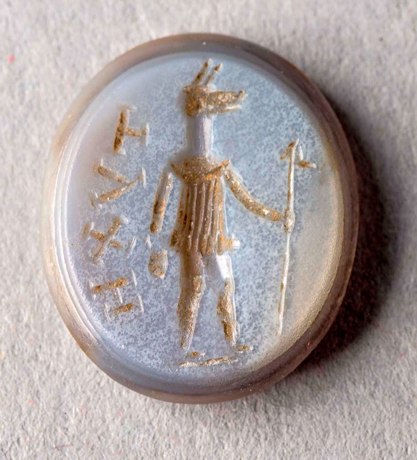 Magical gem with Anubis figure