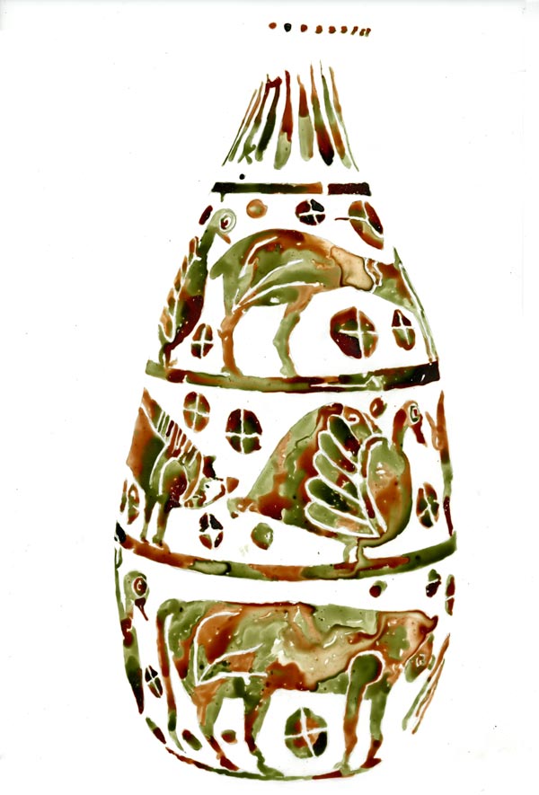 Vase with animals
