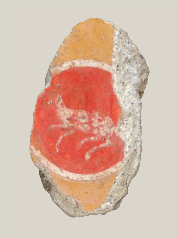 Fourth style fragment with antelope in tondo