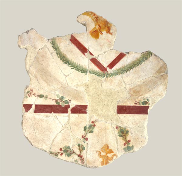 Fragment of ceiling painting with finial and eagle
