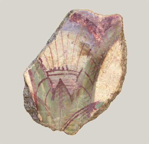 Fragment with lotus capital