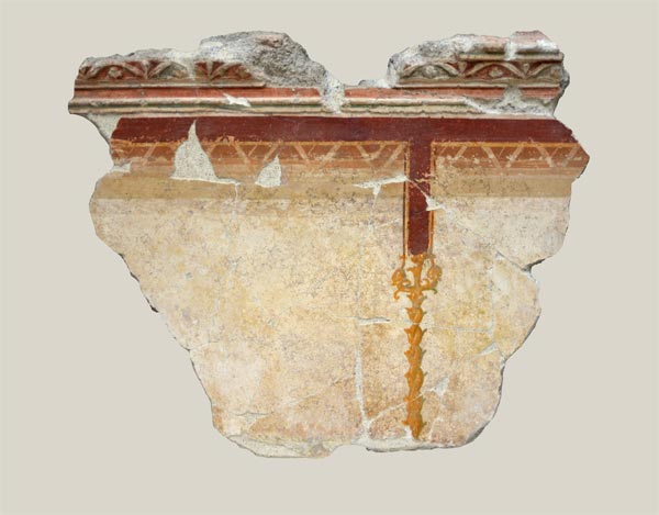 Painting fragment with stucco molding