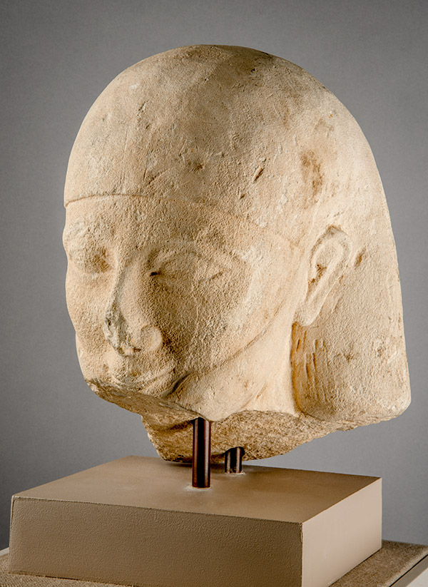 Head of a man with Egyptian hairstyle