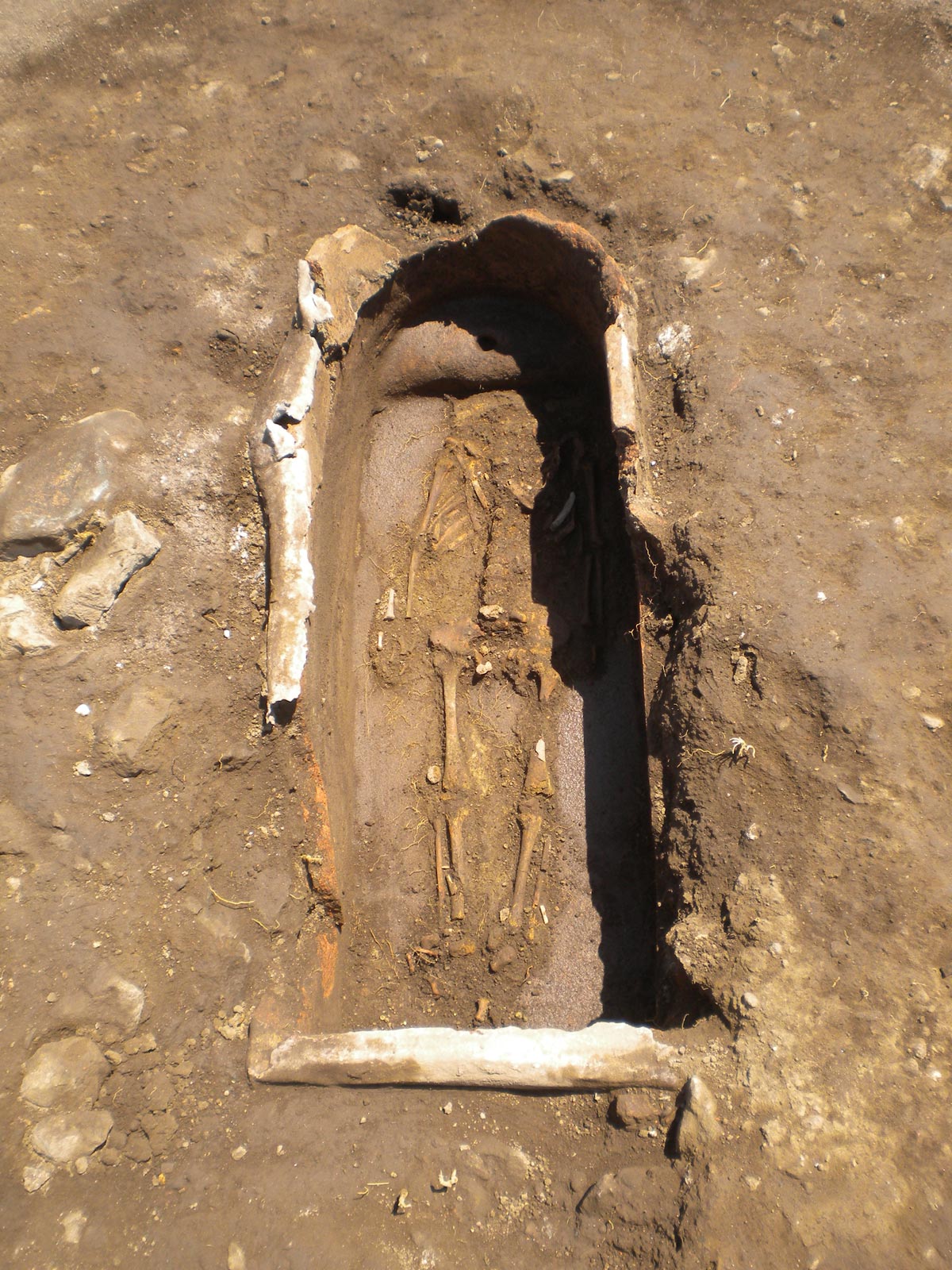 Late Roman sarcophagus burial from Area B