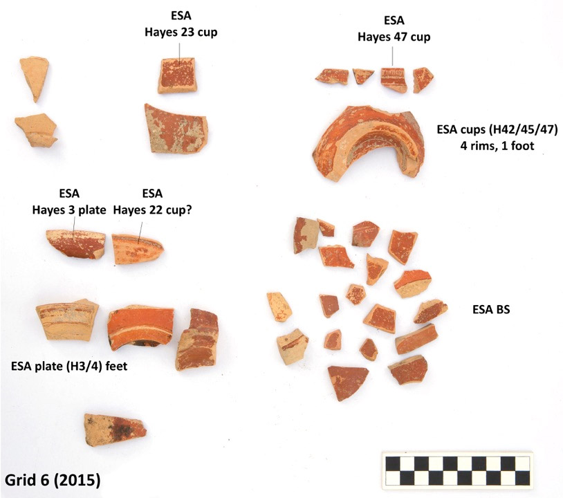 Selection of pottery fragments from area of Temple of Athena